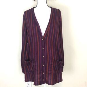 NWT Agnes & Dora Blouson Essential Cardigan Plum Mustard